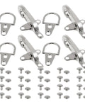 Four Pairs Of Silver Zinc Alloy Web Joint Buckles For Crafts, Built Tough To Beat Wear And Tear, Adjustable Airplane Style Buckles For DIY Projects, Perfect For Belts, Straps, Bags, And Garments. silver zinc alloy web joint buckles with rivets