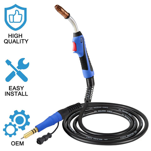 Top Notch Zinger MIG Welding Gun Torch Stinger Direct Swap For Miller M25 Millermatic 200 with 15FT cable and ergonomic handle.