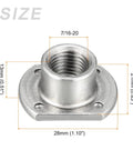 Premium Spot Weld Nuts 7/16-20 Thread Carbon Steel Double Tab Fastener 10 Pack side view showing dimensions and threaded interior.