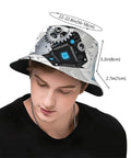 Fresh Lightweight Bucket Hat For Men And Women Featuring Dope All Over Print Polyester Twill Fabric, 3.2in height.