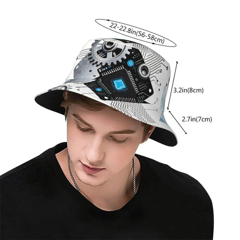Fresh Lightweight Bucket Hat For Men And Women Featuring Dope All Over Print Polyester Twill Fabric, 3.2in height.