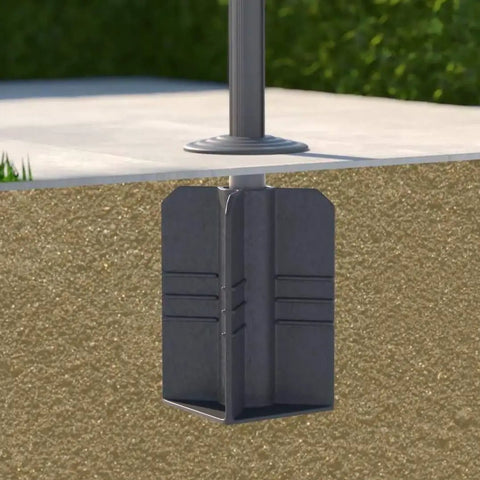 Ground Embedded Patio Umbrella Base For Cantilever Setups Space Saving Design That Frees Up Patio Space Rock Solid Stability