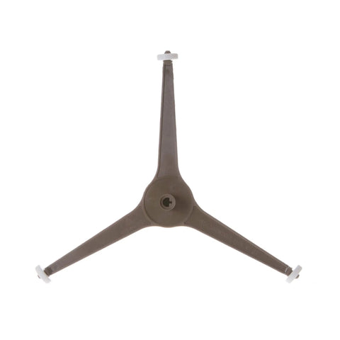 Genuine OEM Turntable Tray Support Replacement For Microwave Ovens, 3-arm design with rollers, made of durable brown plastic