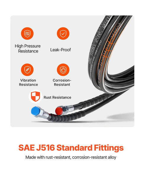 SAE J516 fittings on 20ft Hydraulic Steering Hose Kit for Outboard Motors 2 Pack Leak Proof TPEE Hoses Compatible With Marine