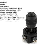 4 Axis Joystick Potentiometer Momentary Button With Wire 10K Ohm 4D Control Module For Robotics CNC Automated Imaging Systems And Industrial Projects Plug And Play Setup Smooth Output Easy Install Durable Quiet Build. black plastic 10KΩ 4-axis joystick potentiometer with wire, 49.6×94.5mm