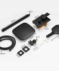 UMJIGF Black Shower System with Hot and Cold Water Contemporary Shower Faucet Set components including square shower head, handheld, and hoses.