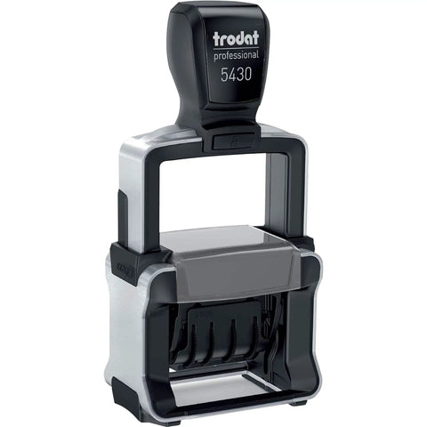 Heavy Duty Self Inking Date Stamp With Snap Cover Crisp Blue Ink Markings Valid Through 2033 For Daily Office Use close-up