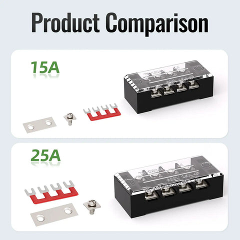 15A Screw Terminal Block Kit With Dual Row Covered Design For Four, Five Or Six Position Blocks 400V Pre Insulated Barrier Strips comparison