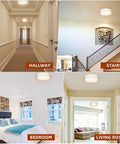 Two Pack 12 Inch Flush Mount Ceiling Lights 15W 1100 Lumens Dimmable 3000K Warm White ETL Listed for Hallway Stairs Bedroom Living Room
