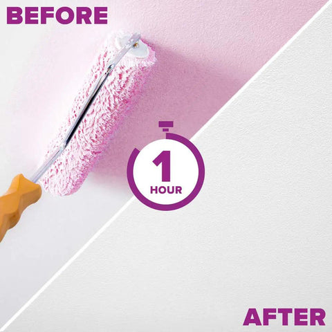 Color Changing Ceiling Paint With Disappearing Pink Technology Acrylic Self Priming Flat White Ceiling Paint comparison one hour