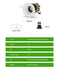 YOVELOS 6-Pack 10W Trimless Recessed LED 3 Inch Slim Spotlight, adjustable curved design, aluminum material, 10W power.