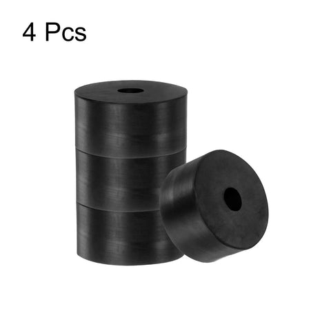 4 Pack Heavy Duty Rubber Spacers 2 Inch O D Half Inch I D 1 Inch Thick Anti Vibration Bushings stacked for vehicle frame use.