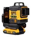 20V Max Laser Level Kit With Cross Line And 3x360 Green Beams showing self leveling lines and pendulum lock