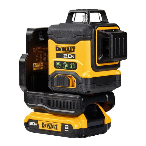 20V Max Laser Level Kit With Cross Line And 3x360 Green Beams showing self leveling lines and pendulum lock