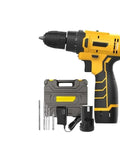 Rugged 12V Cordless Electric Drill Featuring a Long Lasting Lithium Battery and Dual Gear Speeds to Crank Out 30Nm of Torque for Tough DIY Projects and Precision Screwdriving Jobs with battery and case.