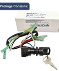 Remote Ignition Switch Key Assembly For 2 And 4 Stroke Outboard Motors 6 To 300 HP Fits Wide Range Models 1998 2013 703 82510 43 00 42 00 Marine Boat Replacement Part, shown with packaging and wiring.