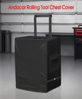 Tool Box Cover For Keter Stack-N-Roll Modular Tools Organizer 3 Piece Rolling Tool Box System With Wheels Waterproof 600D PU Coated Cover Only Fits 21.6 By 17.7 By 27.6 Inches, shown installed in a workshop.