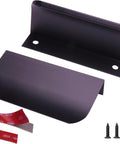 4 Pack Matte Black Adhesive Edge Finger Pull 3 Inch Concealed Kitchen Cabinet Handle with screws and adhesive tape