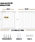 Diagram of Extra Wide Baby Gate For Doorways And Stairs 57.5 To 62 Inch Fits Narrow 2.16 Inch Gaps 30 Inch High Heavy Duty Metal Gate