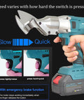 Cordless Electric Metal Shears For Cutting Sheet Metal Leather Upholstery Carpet And Cardboard With 2x3000mAh Batteries
