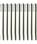 10 Pack Stainless Steel AP Brushes For Heavy Duty Beast Mode Scrubbing With Dual End Design For Large Surface Cleaning And Precise Detailing On Metal Surfaces For Tough Residue Removal, shown laid out