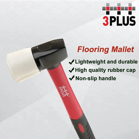 Fiberglass Handled Replacement Flooring Mallet For Flooring Nailers And Staplers with red handle and white rubber cap