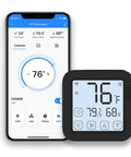 WiFi Smart Air Conditioner Controller With LCD Touch Screen Easy Setup Thermostat displayed with smartphone app