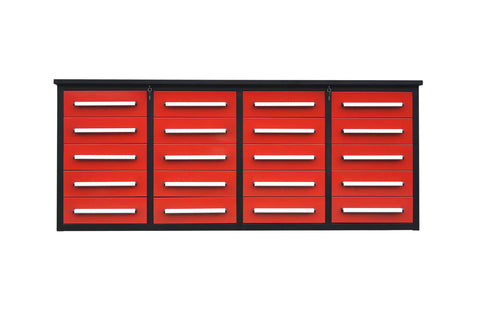 Built Like A Tank 20 Drawer Tool Cabinet With Integrated Workbench And Locking Drawers For Garage Or Shop Featuring Non Slip Pads And Welded Steel Frame.