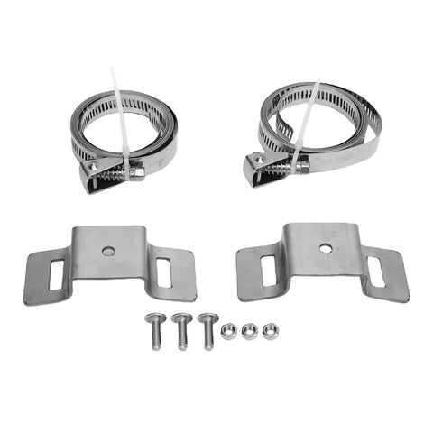 Heavy Duty Sign Mounting Brackets For Large Poles with adjustable clamps and hardware, galvanized steel.
