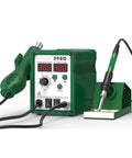 2 In 1 Hot Air Rework Station With LED Display Soldering Iron Lead-Free Desoldering Tool SMD Repair Soldering Combo on white background