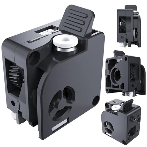 Beefy Dual Gear Extruder Kit For K2 Plus 3D Printer With Built In Filament Break Sensor, compact design, multiple angles shown