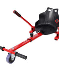 Red Go Kart Seat Attachment For Self Balancing Scooters Fits 6.5 Inch 8 Inch 10 Inch Adjustable Frame Drift Trike Kit With 360 Swivel Wheel And Racing Handlebar For Kids Teens And Adults