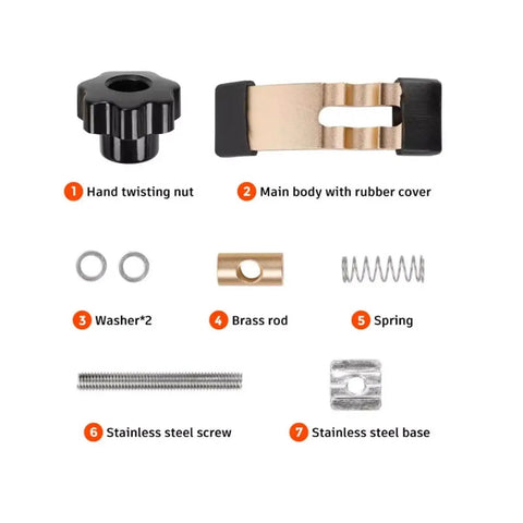 Components of Two Piece CNC T Slot Hold Down Clamp Kit With Adjustable Pivot And Height, Aluminum Alloy Anti Scratch Press Clamps