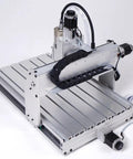 Heavy Duty 3 Axis Cnc Router 6040 Engraving Machine With A Kickass 2200 Watt Spindle And Hg20 Linear Rails On A Sturdy T Slot Table, close-up view.