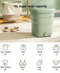 No Sweat Compact Portable Washer For Baby Clothes And Delicates, 18L capacity with folded design for easy storage.