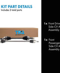 Front CV Axle Shaft Assembly Set For 2010 2011 Kia Soul Driver Side And Passenger Side Direct Fit OEM Quality Replacement Plug And Play Ready For Easy Install And Road Tested Reliability, 2-piece set with box