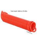 Heavy Duty Recoil Air Hose For Compressor 19.7 Ft Flexible Retractable Line, orange coil, 600 cm long, 0.8 cm diameter