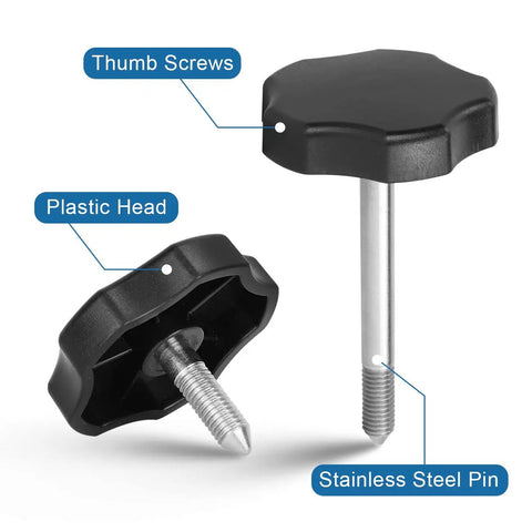 Door Surround Knobs Kit With Pins For Jeep Wrangler JK 2007 To 2018 featuring black plastic knob with stainless steel pin