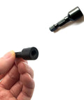 Dang Solid Heavy Duty 1/4 Inch Hex Drive Hanger Bolt Bit For Threaded Rods And Wood Screws All Threaded Insert Adapter in hand.