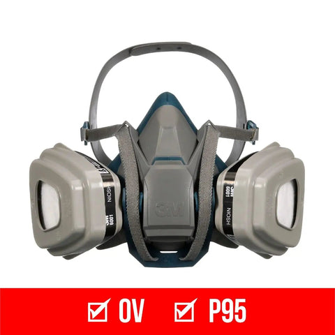 Go-To Paint Project Reusable Respirator 6502QL With Quick Latch And Cool Flow Valve P95 Filters And Organic Vapor Cartridge Medium Size NIOSH Approved For Paint Solvents And Oil Aerosols
