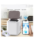Fast Countertop Ice Maker Portable With Self Cleaning Setup produces crisp cubes in minutes, shown with app control and ice scoop.