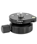 Slick 360 Degree Swivel Tripod Leveling Base with aluminum body and leveling bubble for smooth video rotation.