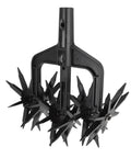Heavy Duty Garden Rotary Cultivator And Soil Scarifier with long ABS spikes for aerating and loosening soil.
