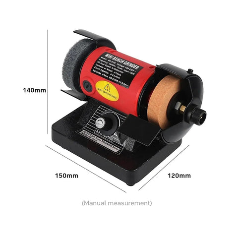 150 Watt Mini Bench Grinder And Polisher For Jewelry Crafting and Jade Engraving, compact design with adjustable speed control.