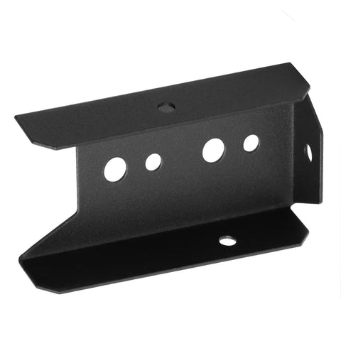 20 Pack Fence Rail Brackets For 2x4 Wood Posts, 18 Gauge Black Powder Coated Steel, showing pre-punched holes for easy DIY installation