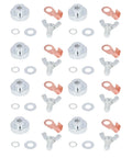Heavy Duty 8 Pc Magnetic Welding Grounding Clamps With Strong Steel Grip For Fast Secure Hold On Any Metal Surface To Upgrade Your Diy Welding Game Today, assorted clamps and screws.