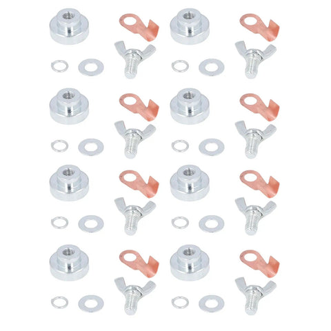 Heavy Duty 8 Pc Magnetic Welding Grounding Clamps With Strong Steel Grip For Fast Secure Hold On Any Metal Surface To Upgrade Your Diy Welding Game Today, assorted clamps and screws.