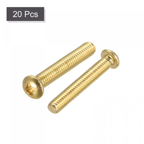 Heavy Duty Brass Machine Screws M4 X 25 Mm Phillips Pan Head Fastener Bolts For Furniture Office Gear And Electronics A Killer 20 Pack Of Smooth Go To Hardware Built Like A Tank, showing two screws with pan head.