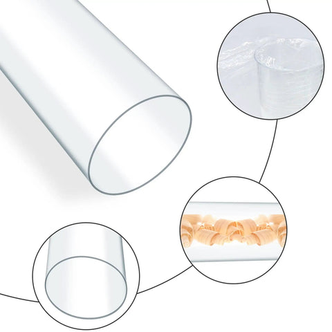 Clear Polycarbonate Dust Collection Pipe 4 Inch By 36 Inch With Stainless Steel Hangers 4 Pack Rigid Tubing for woodworking tools