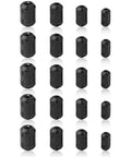 20 Pack Ferrite Ring Core EMI RFI Noise Suppressor Clips for Cables, 4 Size Set 5/7/9/13 mm, black plastic cover displayed